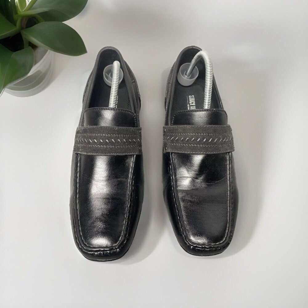 Stacy Adams Cassidy Mens Black Leather Slip On Casual Dress Shoes 10.5 M